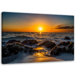 L&otilde;uenditr&uuml;kk Sunset on the beach 60x40 kollane
