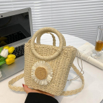 Yogodlnsi suvised naiste rotangist &auml;mbrid, k&auml;sitsi valmistatud &otilde;lakott, p&otilde;hust k&auml;epidemega p&otilde;ikkotid 16*8*20cm khaki