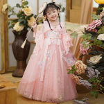 T&uuml;druk Hanfu iidne kost&uuml;&uuml;m lapsed Hiina stiilis v&auml;ikese t&uuml;druku kleit Tang kleit printsessi seelik rahvariided lapsed S