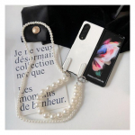 Rhinestone Pu nahast telefoni&uuml;mbris Samsung Galaxy Z Fold 3 2 5g kaanega &scaron;iki ja elegantse p&auml;rliga ristkere k&ouml;iega Z Fold 4 For Samsung Z Fold 3