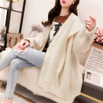 Pofulove Winter Loose Lazy Suure suurusega Punase n&ouml;&ouml;biga kampsun Kardigan Paks Pehme Seene Mantel madala kraega XXL