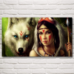 L&otilde;uend Hayao Miyazaki Anime Printsess Mononoke Metsakunst Siidist plakatid ja prindid Kodukaunistused Seinapildid elamiseks Ilma raamita 20*40cm