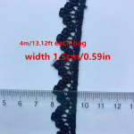 Iga kott 4 m/13,12 jalga Mustad valged pitsist kaunistused, mis sobivad ideaalselt r&otilde;ivaste jaoks Kardinad k&auml;sitsi valmistatud meisterdatud k&auml;sit&ouml;&ouml; &otilde;mblustarvikud lilleserv Tikitud pitspaelad must