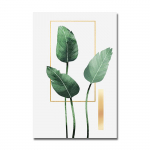 Roheline taim Kuldsete lehtedega seinakunst L&otilde;uendimaal P&otilde;hjamaade plakatid ja tr&uuml;kised Seinapildid elutoa Skandinaavia sisekujunduseks 21x30cm No Frame