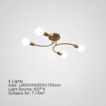 8 pirniga kuldne LED-metallist vedrustus, moodsad l&uuml;htrid, heledad luksuslikud l&auml;ikega rippvalgustid s&ouml;&ouml;gituppa elutuppa magamistuppa 4 light