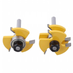 2-bitine keele ja soonega freesotsik 1/4 varrega puidut&ouml;&ouml;tlemise peitlil&otilde;ikuri puut&ouml;&ouml;riistade komplekt kollane