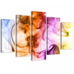 Viieosalise pildiga l&otilde;uenditr&uuml;kk Smoke Abstraction 100x70 mitmev&auml;rviline
