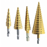 4 tk kuuskantvarreajam kiirvahetustega terasest astmeline puur 3-12mm/4-12mm/4-20mm/4-32mm kuld