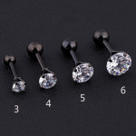 1 pcs Medical Stainless steel Crystal Zircon Ear Studs Earrings For Women/Men 4 Prong Tragus Cartilage Piercing 3mm must