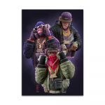 Hip Hop Gorilla plakat Lahe mask P&auml;ikeseprillid Ahv L&otilde;uend Maalimine Kaasaegne elutuba Huvitav seinakunst Kodukaunistus 21X30cm No Frame