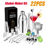 22 tk Mojito kokteilibaadri loksutaja mikseri tegija Muddler barware roostevabast terasest baarikomplektid baarmeni t&ouml;&ouml;riistad viskikiviga