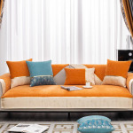 &Scaron;enillist diivanipadi Kerge luksuslik kaasaegne tippklassi Four Seasons universaalne libisemisvastane diivanikatte katter&auml;tik Lihtne istmepadja katteriie 70*70 oranž