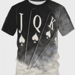 Mood Meeste T-s&auml;rk Pokker JQK 3d T-s&auml;rk Suurem&otilde;&otilde;tmeline T-s&auml;rk T&auml;navar&otilde;ivad vabaaja l&uuml;hikeste varrukatega suvised meeste r&otilde;ivad peotopsid T-s&auml;rgid 5XL