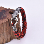 Meeste roostevabast terasest viikingi maopea k&auml;ev&otilde;ru K&auml;sitsi valmistatud vihmavarju k&ouml;iega punutud k&auml;ev&otilde;ru v&auml;litingimustes elluj&auml;&auml;mise k&auml;ev&otilde;ru 23CM