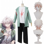 Anime Danganronpa Komaeda Nagito Cosplay Halloween neutraalseks parukaks Rollim&auml;ng Riietus Peovorm Jope T-s&auml;rk &Uuml;likond Kost&uuml;&uuml;mid L-(Costume+Wig)
