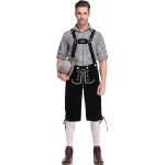 Saksa Oktoberfesti kost&uuml;&uuml;m, meeste Baieri Lederhosen l&uuml;hike &otilde;llemeeste v&auml;ljam&otilde;eldud kleit L must/hall