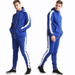 Meeste moodne vabaaja &uuml;likond pikkade varrukatega kapuutsiga sportlik M blue