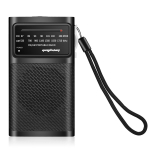 Miniraadio kaasaskantav kahesageduslik FM/AM-vastuv&otilde;tja K&otilde;rge tundlikkusega stereotaskuraadio koos 3,5 mm pistikuga jalgsi matkamiseks telkimiseks must