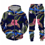 V&auml;rviline troopiline lillemustriga spordidress Meestele, naistele, vabaaja lukuga kapuutsiga p&uuml;kste komplekt vabaaja hipsteripaari t&auml;navar&otilde;ivaste r&otilde;ivaste &uuml;likond 6XL