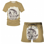 Metsik loom 3D prinditud 2 t&uuml;kki Komplektid Riietus vabaaja &uuml;likond vabaaja l&uuml;hikeste varrukatega + l&uuml;hikesed p&uuml;ksid &uuml;mara kaelusega t-s&auml;rk Meeste riided Topid L