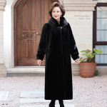 Mom's Winter Fashion Faux Mink kasukas keskealistele ja eakatele naistele, kunstkarusnahast mantel pika kapuutsiga p&otilde;lvede paksenemiseks 5XL