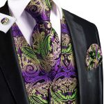 Hi-Tie Tuxedo vest meestele, &uuml;likond, vest kaelaside, taskur&auml;tik, mansetin&ouml;&ouml;bid pulma&auml;ri jaoks M