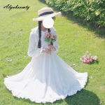 Jaapani kevad-s&uuml;gis naiste Lolita stiilis valge kleit Peter Pan krae k&otilde;rge v&ouml;&ouml;kohaga printsessi haldja kleit Armas Kawaii volangidega kleit t&uuml;drukule One Size valge