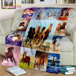 Sleepwish Metsikud Hobused Flanelltekk Hobusetekk Viska Poistele Meestele Jooksvad Hobused Tekk Diivanile Voodile Hobusearmastajate Kingitused 150x200cm 60x80inch