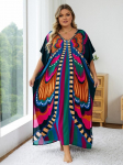 EDOLYNSA v&auml;rviline naiste Kaftan Hot Selling Butterfly Print Bohemian Beach kleit R&uuml;&uuml; meelitav kerge jope hommikumantel puhkuse rannariietus Q1342 One Size mitmev&auml;rviline