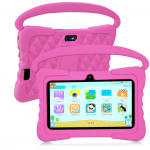 2024. aasta uus BDF 7-tolline Android 9.0 Kids tahvelarvuti Google Play 32GB ROM silikoonkaitse Bluetooth 5G WiFi tahvelarvutid lastele kingitused standard roosa