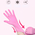 100/50/20 tk heleroosad &uuml;hekordsed nitriilkindad veekindlad antistaatilised vastupidavad heleroosad kindad k&ouml;&ouml;git&ouml;&ouml;riistade jaoks M/100PCS