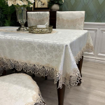 Laudlina ristk&uuml;lik Luksuslik tikandid pitsist &uuml;mmargune lauakate Lill Elegantne &otilde;&otilde;neslaud S&ouml;&ouml;giriidest laualipp k&auml;ter&auml;tikud 150X270cm