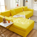 Elastne veekindel diivani kate tolmukindel &uuml;hev&auml;rviline nurgadiivani katab elutoa diivanikomplekt lemmikloomadele lastele 2 seater 140-185cm kollane