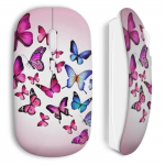 Wireless Mouse Butterflies roosa sinine