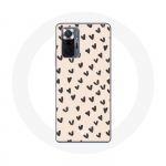 Coque pour Xiaomi Redmi Note 10 Pro Fond de texture abstraite coeurs noirs