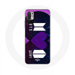 Coque pour Xiaomi Redmi Note 10 5G Bangtan Sonyeondan Logo BTS Et Logo ARMY I Purple You