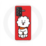 Coque pour Samsung Galaxy A52 BTS Bangtan Gar&ccedil;ons BT21 RJ de Jin Fond Rouge