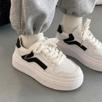 Naiste valged kingad Uued suvised vabaaja hingavad kingad Naiste k&otilde;ikidele riietele sobivad platvormkingad 40 must