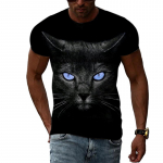 Meeste suures suuruses riided Lahtised suvetopid Loomade 3D-prindiga T-s&auml;rk Paar Tiger Cat L&otilde;vi mustriga T-s&auml;rgid Kaela l&uuml;hikeste varrukatega hingavad meeste s&auml;rgid XS