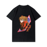 Evangelion Prinditud meeste T-s&auml;rgid &Uuml;markaelusega puuvillased topid Suvised Anime vabaaja mustad s&auml;rgid S