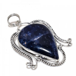 Natural Sodalite Gemstone Handmade 925 Sterling Silver Pendant 2.99 a3q59