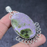 Natural Purpurite Gemstone Handmade 925 Sterling Silver Gift Pendant 2.76 z5b79