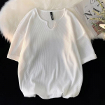 Suures suuruses naiste T-s&auml;rk Suvetopsid Lahtine pehme s&auml;rk Igap&auml;evased &otilde;hukesed mugavad naiste topid M valge