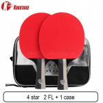 KOKUTAKU 4/5/6 Star ITTF lauatennise kurikate professionaalne lauatennise reketi komplekt, topeltkummist lauatennisekurika s&uuml;sinik koos &uuml;mbrisega 4 star 2Long Handle/FL+1Case