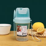 Hommikus&ouml;&ouml;gi puuvilja-kaerajogurti salatitops kaane ja lusikaga Kahekihiline toiduhoidja Bento Box Fitness V&auml;hendatud rasvasisaldusega kauss sinine