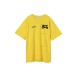 Off-White SS21 Tehniline Markerlogoga &Uuml;mmarguse Kaelusega T-s&auml;rk Tavaline L&otilde;ige Meeste Topid Kollane OMAA038S21JER0081910 M yellow