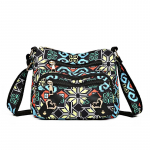 Ema kott Eakate naiste Crossbody kott Prindiga &otilde;lakott Suure mahutavusega naiste mitme taskuga kott must