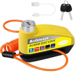 Laetav mootorratta lukk, 120 dB alarmi ketaspiduri lukud vargusvastased turvaratta ketaslukk veekindel koos 5 jala pikkuse meeldetuletuskaabli ja kandekotiga must