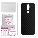 apgo Protective Skin Sticker for the back compatible with Oppo A9 (2020), Wrap Film, Foil, Vinyl - Pattern Carbon Black
