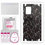 apgo Protective Skin Sticker for the back+sides compatible with Vivo Y21T, Full Wrap Film, Foil, Vinyl - Pattern Carbon Black Pixel
